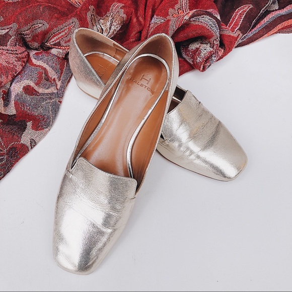 H by Halston Shoes - Halston gold loafers size 8.5